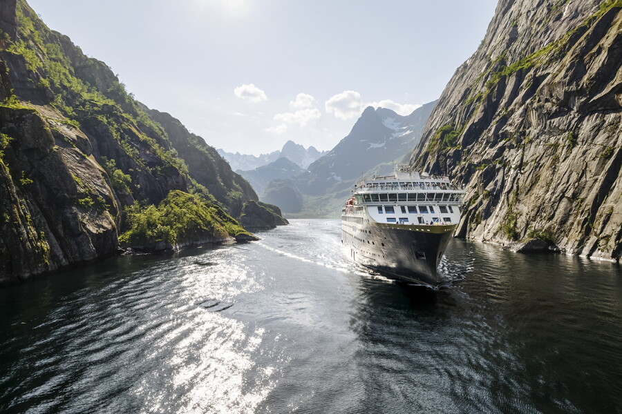 Japanese coastal city and mountains for the Lantern Coast voyage